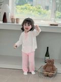  Bộ dài tay cho bé gái sợi sồi Modal Lá Homewear MOD7, đồ ngủ cho bé mềm mát dễ thương 