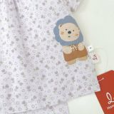  Pijama cộc tay cho bé gái Lá Homewear A378, bộ ngủ tay ngắn xô cotton thoáng nhẹ mát 