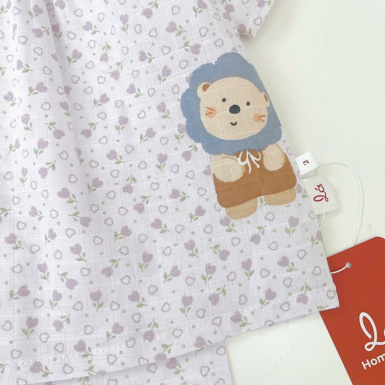  Pijama cộc tay cho bé gái Lá Homewear A378, bộ ngủ tay ngắn xô cotton thoáng nhẹ mát 