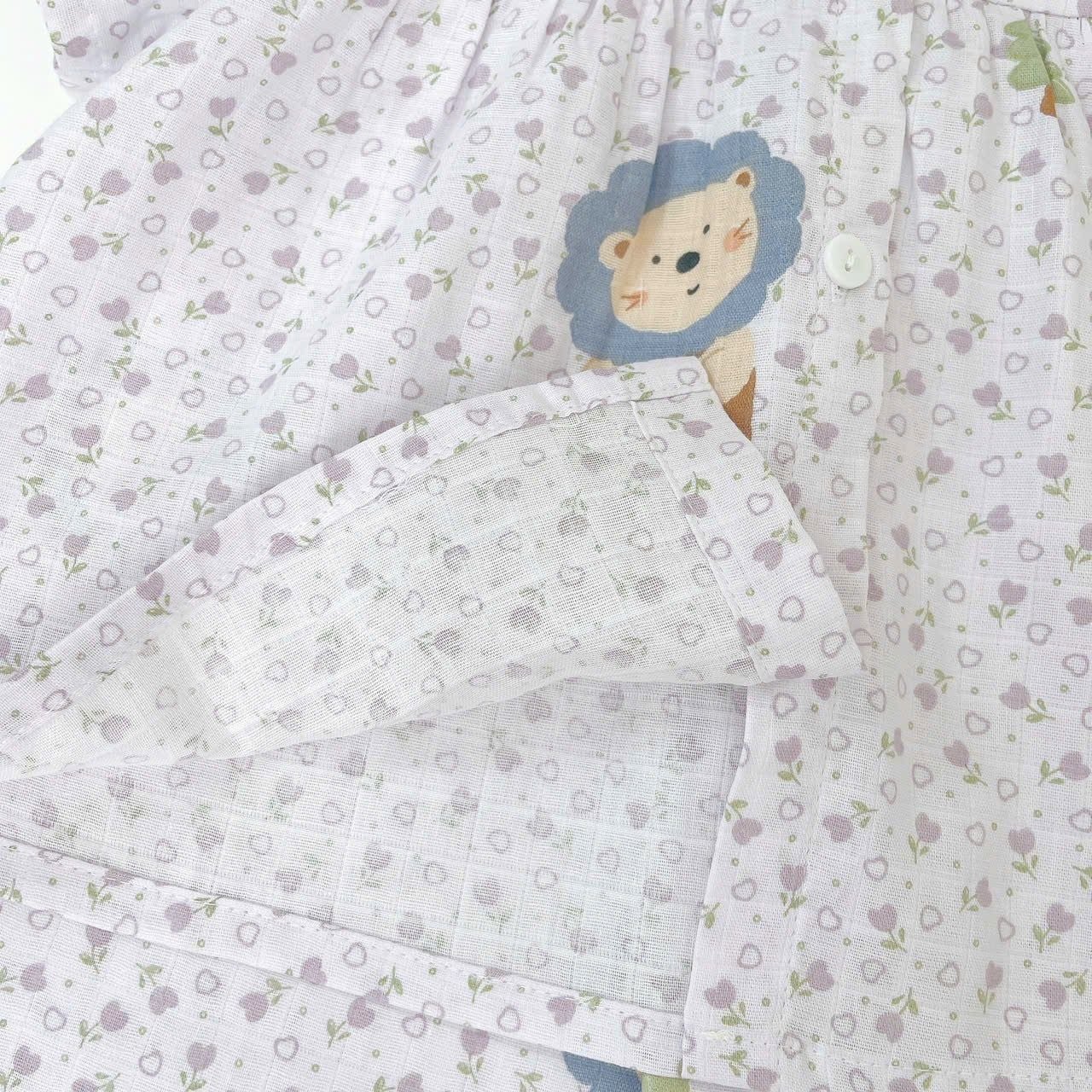  Pijama cộc tay cho bé gái Lá Homewear A378, bộ ngủ tay ngắn xô cotton thoáng nhẹ mát 