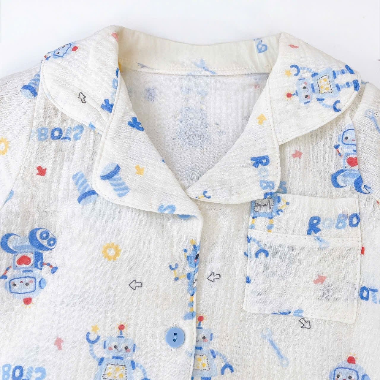  Pizama cho bé xô muslin Lá Homewear XM05, đồ bộ dài tay bé trai gái mềm mát thấm hút 