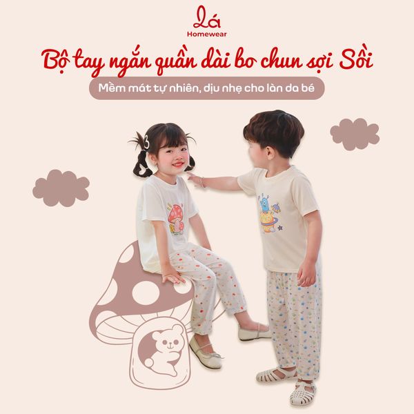  Bộ ngủ tay ngắn quần dài sợi Sồi Modal Lá Homewear M10, đồ ngủ cộc tay mát mềm quần bo unicorn xe 