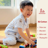  Pijama bé trai tay ngắn quần dài vải xô cotton Áo Lá Homewear A029, bộ ngủ bé trai 