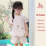  Bộ cộc tay bé gái xô cotton Lá Homewear A256 babydoll mặc hè mát, đồ bộ đùi cho bé dễ thương 