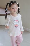  Bộ dài tay cho bé gái 95% sợi sồi Modal Ice Cool Lá Homewear A330, đồ ngủ cho bé hình kitty kuromi melody cinnamoroll 