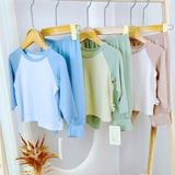  Bộ dài tay cho bé 95% sợi sồi Modal Ice Cool Áo Lá Homewear A300, đồ bộ ngủ bé trai bé gái tay raglan quần chống muỗi 