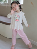  Bộ dài tay cho bé gái 95% sợi sồi Modal Ice Cool Lá Homewear A330, đồ ngủ cho bé hình kitty kuromi melody cinnamoroll 