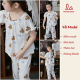  Bộ lửng bé gái sợi sồi Modal Lá Homewear MOD6, đồ bộ tay ngắn quần lỡ babydoll dễ thương vải mềm mát 