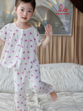  Bộ tay ngắn quần dài bé gái sợi sồi Modal Lá Homewear MOD4, đồ dài cộc tay cho bé babydoll mềm mát 
