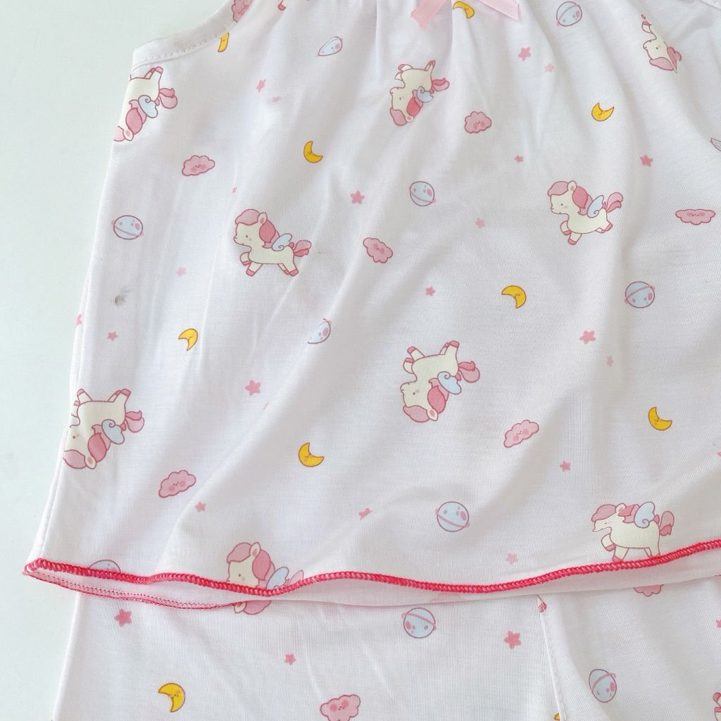  Bộ hai dây bé gái Lá Homewear A394, bộ hè cho bé gái vải tencel lycra mềm mỏng mát 