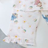  Bộ dài tay bé gái xô cotton Lá Homewear A313, pijama trẻ em gái mặc ngủ thoáng mát babydoll cổ chun dễ thương 