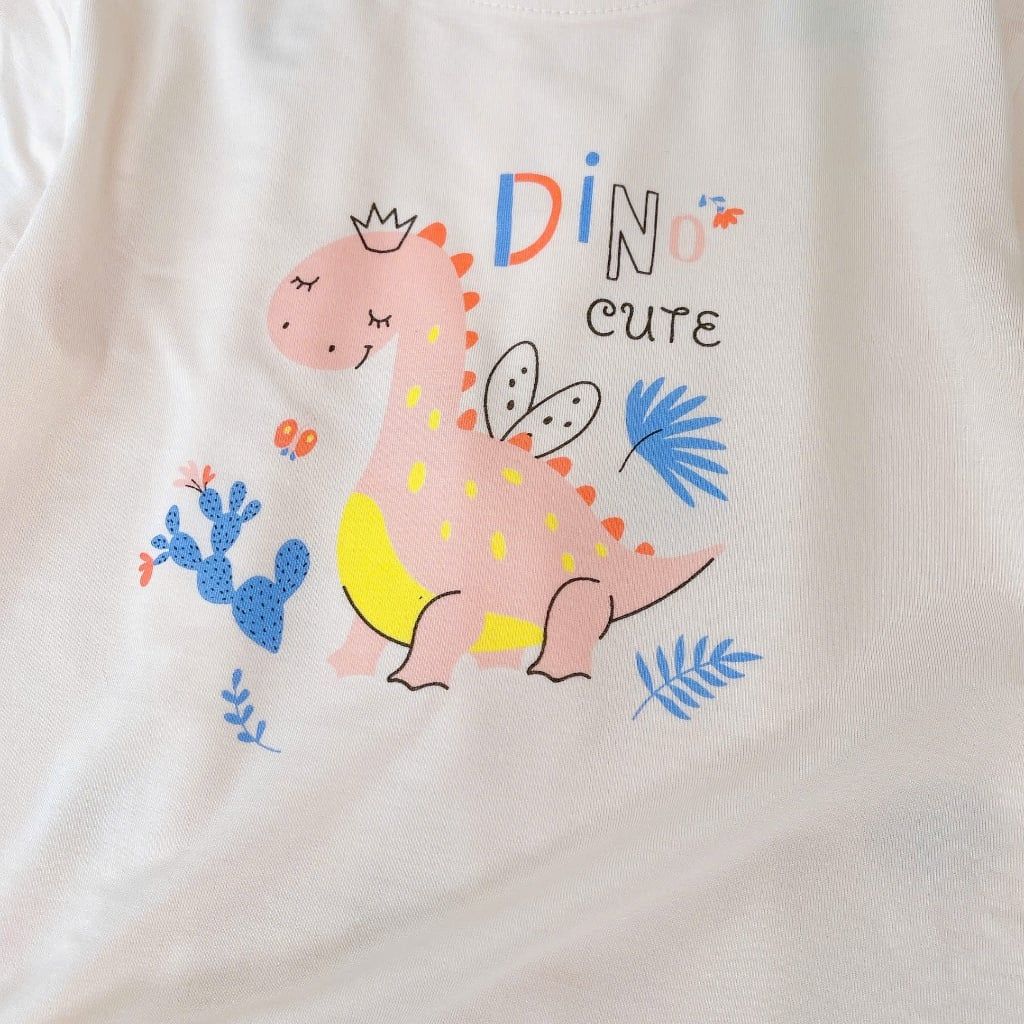  Bộ dài tay cho bé 95% sợi sồi Modal Ice Cool Lá Homewear A376, đồ ngủ mát bé trai gái khủng long kitty dễ thương 