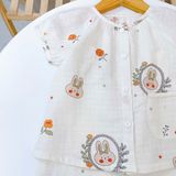  Bộ tay ngắn quần dài xô cotton Lá Homewear A339, đồ ngủ cộc tay bé gái quần bí dễ thương mềm mát 
