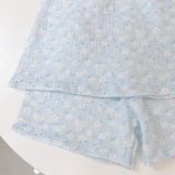  Bộ đùi áo yếm bé gái xô muslin XM02 Lá Homewear, bộ hai dây mùa hè mát nhẹ cho bé 