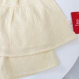  Bộ hai dây bé gái xô muslin XM03 Lá Homewear, đồ bộ mùa hè mát chấm bi 