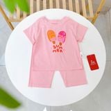  Bộ tay ngắn quần dài bé gái Lá Homewear ECO01, đồ ngủ cộc tay cho bé mềm mịn mát in hình summer 