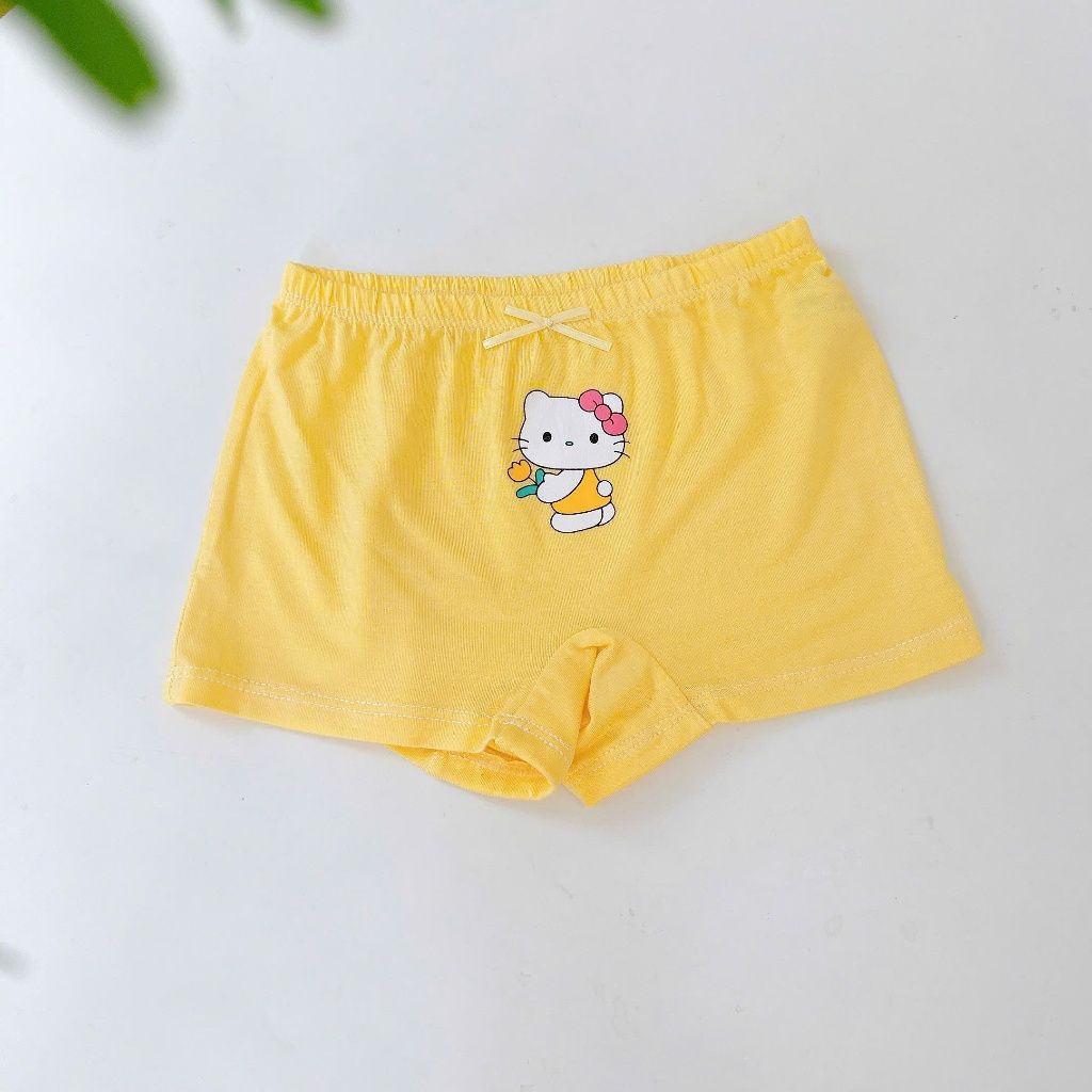  Quần lót bé gái 95% Modal sợi Sồi Lá Homewear A392, set 3 quần chip bé gái kitty caro dễ thương 