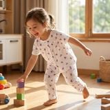  Bộ tay ngắn quần dài bé gái sợi sồi Modal Lá Homewear MOD4, đồ dài cộc tay cho bé babydoll mềm mát 