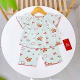  Bộ lửng bé gái sợi sồi Modal Lá Homewear MOD6, đồ bộ tay ngắn quần lỡ babydoll dễ thương vải mềm mát 
