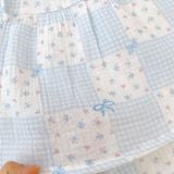  Bộ hai dây bé gái xô muslin XM03 Lá Homewear, đồ bộ mùa hè mát chấm bi 