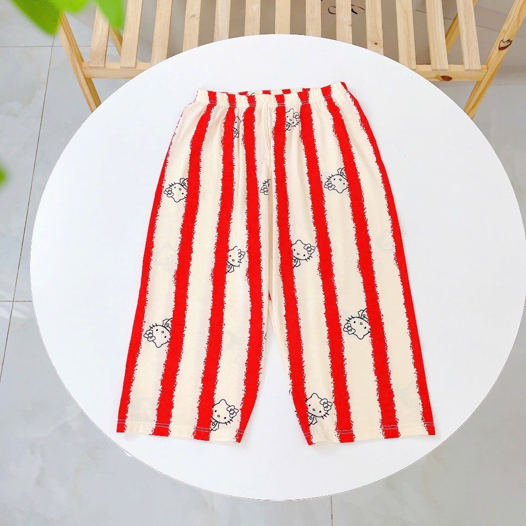  Bộ tay ngắn quần dài cho bé 95% sợi sồi Modal Ice Cool Lá Homewear A331, đồ ngủ cộc tay bé trai gái khủng long kitty 
