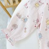  Đồ dài tay bé gái xô cotton Lá Homewear XCL17, bộ ngủ cho bé mềm mát thấm hút, pizama trẻ em 