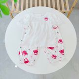  Bộ tay ngắn quần dài bé gái 95% sợi sồi Modal Ice Cool Lá Homewear A310, đồ ngủ cộc tay cho bé quần bí dễ thương melody 