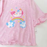  Bộ lửng cho bé gái 95% sợi sồi Modal Ice Cool Áo Lá Homewear A326 họa tiết hoa nhí kỳ lân unicorn melody 