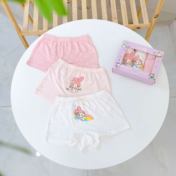  Quần chip đùi bé gái 95% Modal sợi Sồi Lá Homewear A392, combo 3 quần mặc váy trẻ em gái melody 