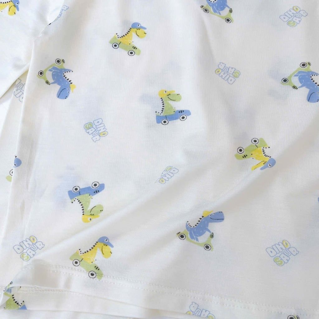  Bộ dài tay bé trai Lá Homewear TCL5, đồ ngủ bé trai vài tencel lycra mềm mỏng mát 