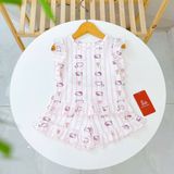  Bộ đùi bé gái vải sợi sồi Modal Lá Homewear MODL1, đồ bộ cộc tay mặc hè bé gái tay bèo dễ thương 