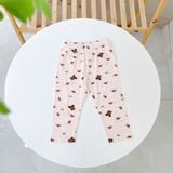  Bộ tay ngắn quần dài bé gái sợi sồi Modal Ice Cool Lá Homewear A372, đồ ngủ côc tay bé gái mát mềm 