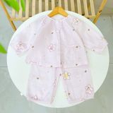 Bộ dài tay bé gái xô cotton Lá Homewear A342, pizama cho bé babydoll mát mềm dễ thương 