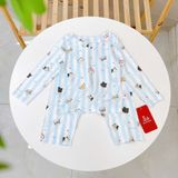  Bộ dài tay bé trai Lá Homewear TCL5, đồ ngủ bé trai vài tencel lycra mềm mỏng mát 