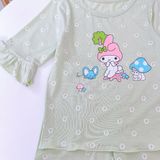  Bộ lửng cho bé gái 95% sợi sồi Modal Ice Cool Áo Lá Homewear A326 họa tiết hoa nhí kỳ lân unicorn melody 