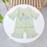  Bộ lửng cho bé gái 95% sợi sồi Modal Ice Cool Áo Lá Homewear A326 họa tiết hoa nhí kỳ lân unicorn melody 