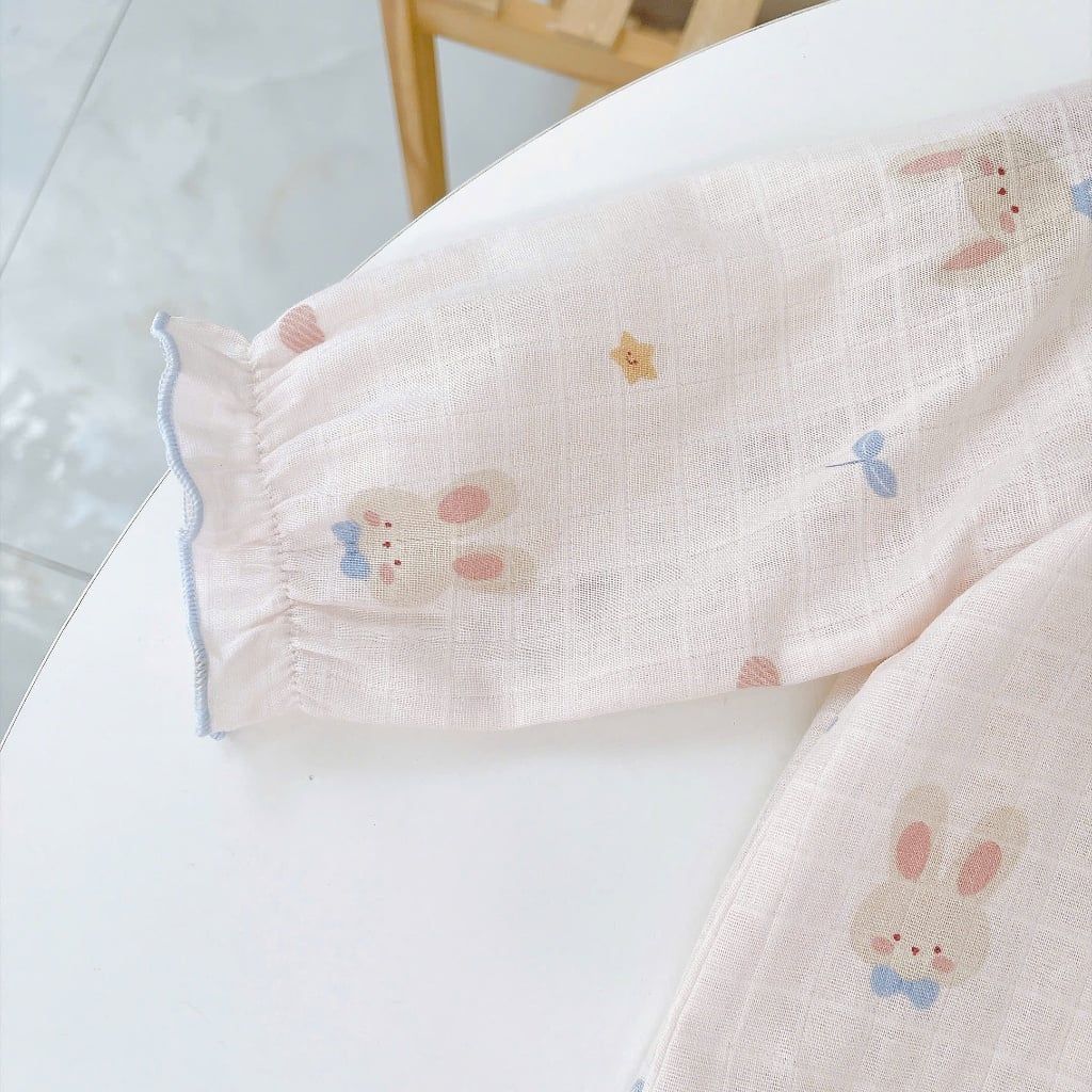  Đồ dài tay bé gái xô cotton Lá Homewear XCL17, bộ ngủ cho bé mềm mát thấm hút, pizama trẻ em 