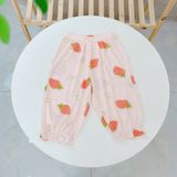  Bộ tay ngắn quần dài bé gái 95% sợi sồi Modal Ice Cool Lá Homewear A310, đồ ngủ cộc tay cho bé quần bí dễ thương melody 