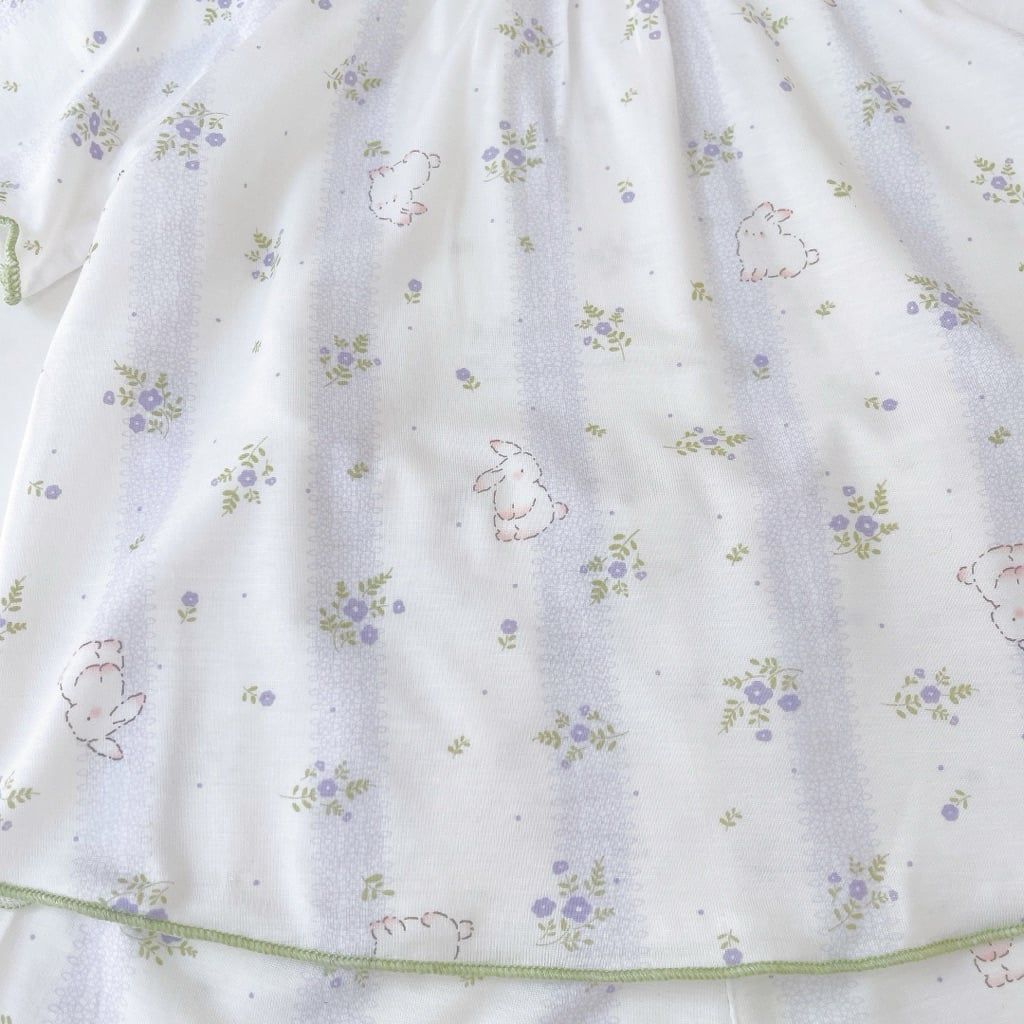  Bộ cộc tay bé gái Lá Homewear A395, bộ đùi cho bé gái vải tencel lycra mềm mỏng mát 