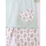  Bộ tay ngắn quần dài cho bé gái 95% sợi sồi Modal Ice Cool Lá Homewear A332, đồ ngủ cộc tay hoa nhí dễ thương 