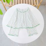  Đồ dài tay bé gái 95% sợi sồi Modal Ice Cool Lá Homewear A321, pijama cho bé hoa nhí cổ bèo xinh xắn 
