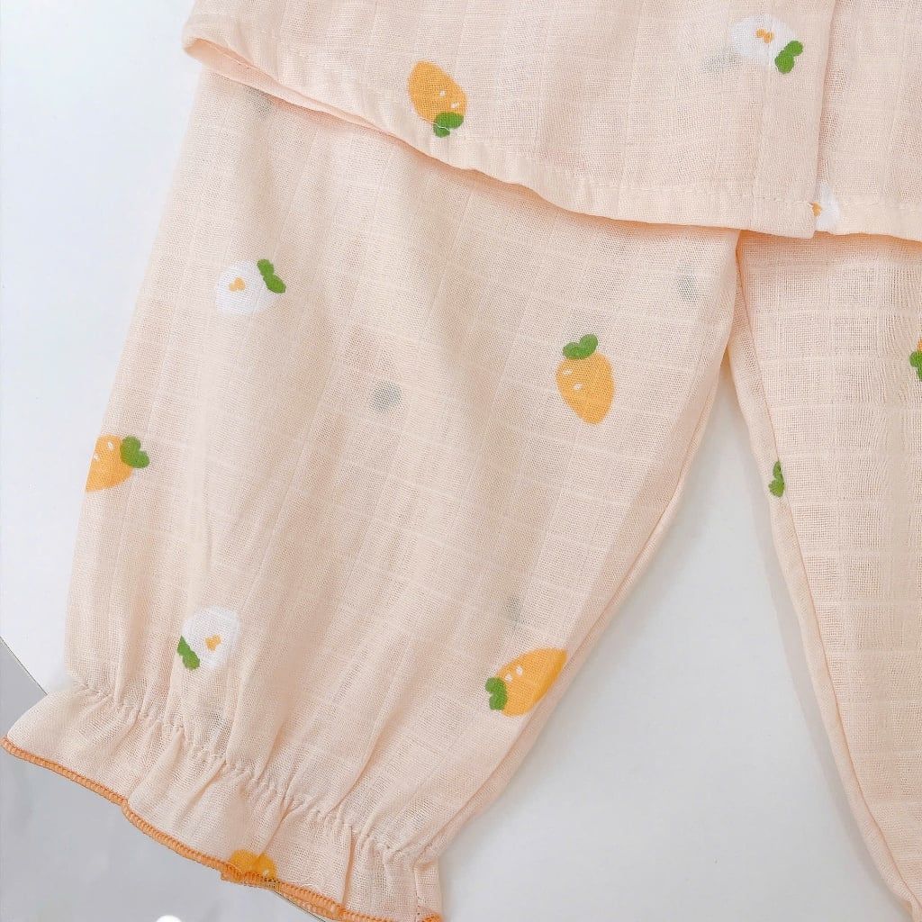  Đồ dài tay bé gái xô cotton Lá Homewear XCL17, bộ ngủ cho bé mềm mát thấm hút, pizama trẻ em 