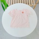  Bộ tay ngắn quần dài bé gái 95% sợi sồi Modal Ice Cool Lá Homewear A310, đồ ngủ cộc tay cho bé quần bí dễ thương melody 