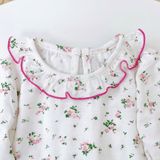  Đồ dài tay bé gái 95% sợi sồi Modal Ice Cool Lá Homewear A321, pijama cho bé hoa nhí cổ bèo xinh xắn 