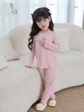  Bộ dài tay cho bé gái Lá Homewear A353, đồ mặc ngủ bé gái vải rayon mềm êm co giãn thấm hút hình hoa 