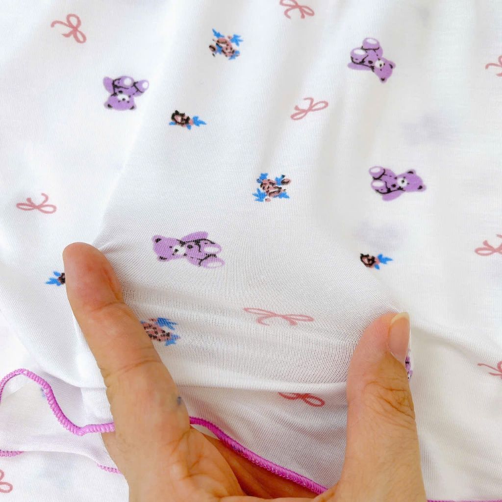  Bộ tay dài bé gái sợi sồi Modal Lá Homewear MOD5, đồ ngủ cho bé babydoll mát mềm phối bèo dễ thương 
