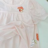  Bộ tay ngắn quần dài bé gái 95% sợi sồi Modal Ice Cool Lá Homewear A310, đồ ngủ cộc tay cho bé quần bí dễ thương melody 