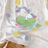  Bộ lửng bé gái 95% sợi sồi Modal Ice Cool Lá Homewear A303, đồ bộ quần lỡ bé gái họa tiết kỳ lân unicorn 