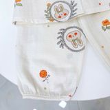  Bộ tay ngắn quần dài xô cotton Lá Homewear A339, đồ ngủ cộc tay bé gái quần bí dễ thương mềm mát 