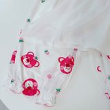  Bộ tay ngắn quần dài bé gái 95% sợi sồi Modal Ice Cool Lá Homewear A310, đồ ngủ cộc tay cho bé quần bí dễ thương melody 